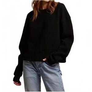 Perfectwhitetee Mayer fleece sweatshirt M black comfy loungewear cotton casual